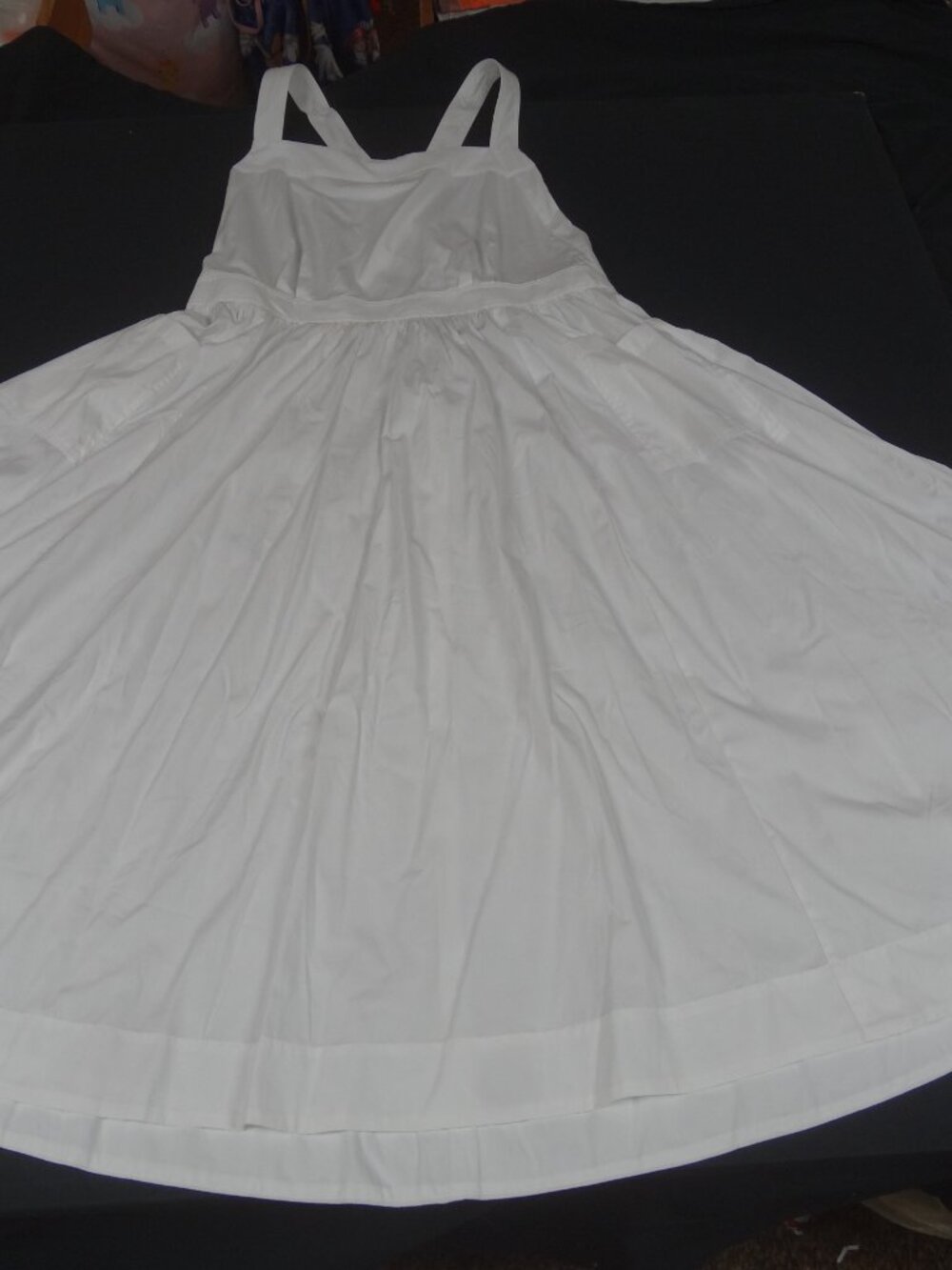 J.CREW WHITE COTTON POPLIN CROSS BACK APRON MAXI DRESS WOMEN'S SIZE 18 L946